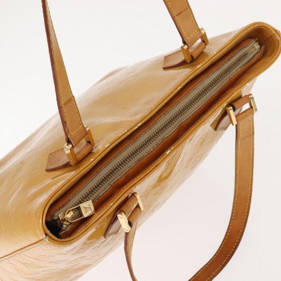 LOUIS VUITTON Monogram Vernis Houston Hand Bag Beige M91004 LV Auth BA7435 - Picture 6 of 16